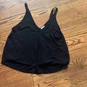 Free People V Neck Intimates Ribbed Tank - Black